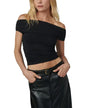 Mia Off The Shoulder Top Black