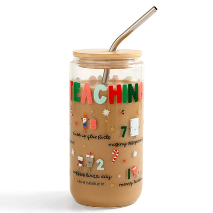 12 Days of Teaching Christmas Glass Can