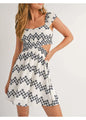Costa Del Sol Eyelet Cutout Mini Dress White Navy