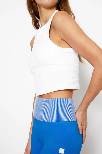 Mia High Neck Tank Bra White