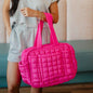 Hot Pink Quilted Duffle Weekender Bag