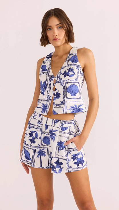Sylvie Keyhole Top, Postcard Floral