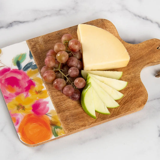 Everyday Wood Floral Cutting Board 13"