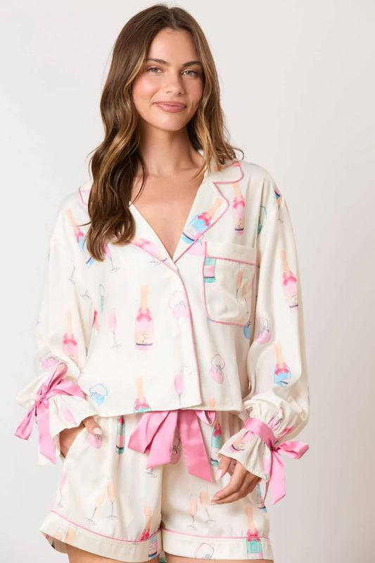 Champagne Theme Pj Set