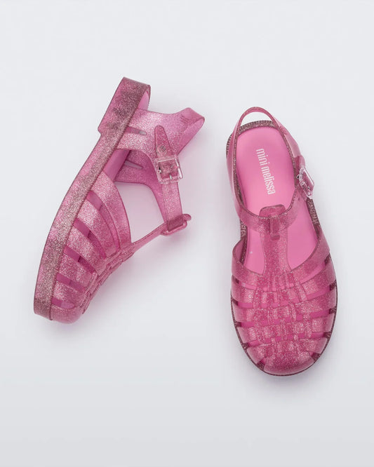 Kids Possession Sandal, shiny glitter pink