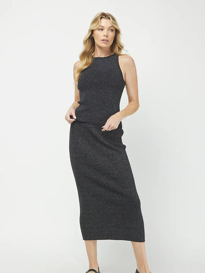 Lurex Sweater Midi Skirt