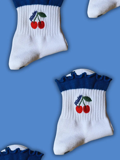 Blue Cherry Pilates Socks