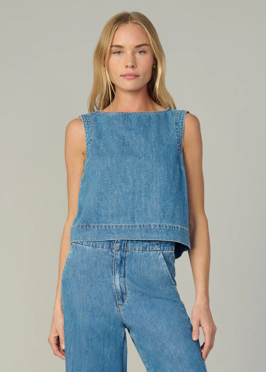 The Boat Neck Denim Shell Top, Revelation