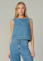 The Boat Neck Denim Shell Top, Revelation