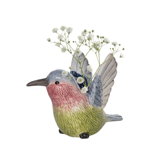 Ceramic Hummingbird Vase, Large