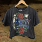 Country & Western Horseshoe Crop Tee, Acid Black