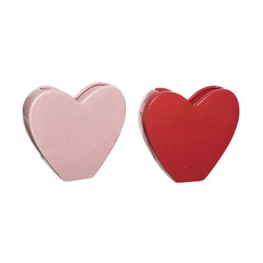 Ceramic Heart Shaped Vases, Large