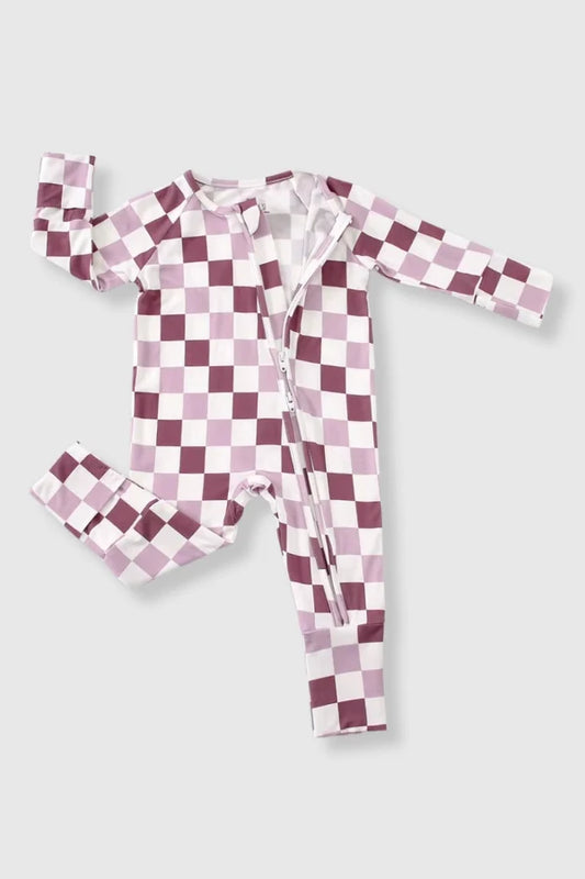 Convertible Two-Way Zip Romper- Pink/Mauve