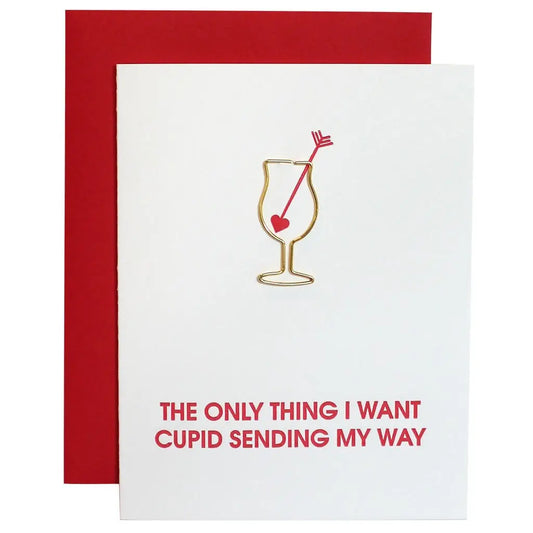 Cupid Paper Cip Sending My Way Card