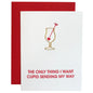 Cupid Paper Cip Sending My Way Card