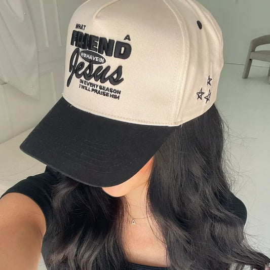 Friend In Jesus, Black Vintage Snapback