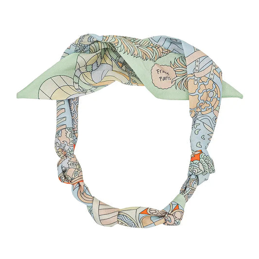 Mint/Cream Knotted Scarf Necklace