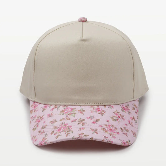 Floral Print Brim Baseball Cap