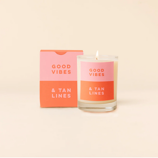 Candle Rocks Glass, Good Vibes & Tan Lines