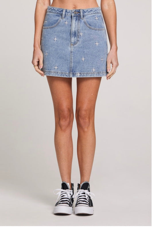 Sabina Skirt Stonewash Denim