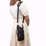 Padded Quilt Crossbody Bag Black