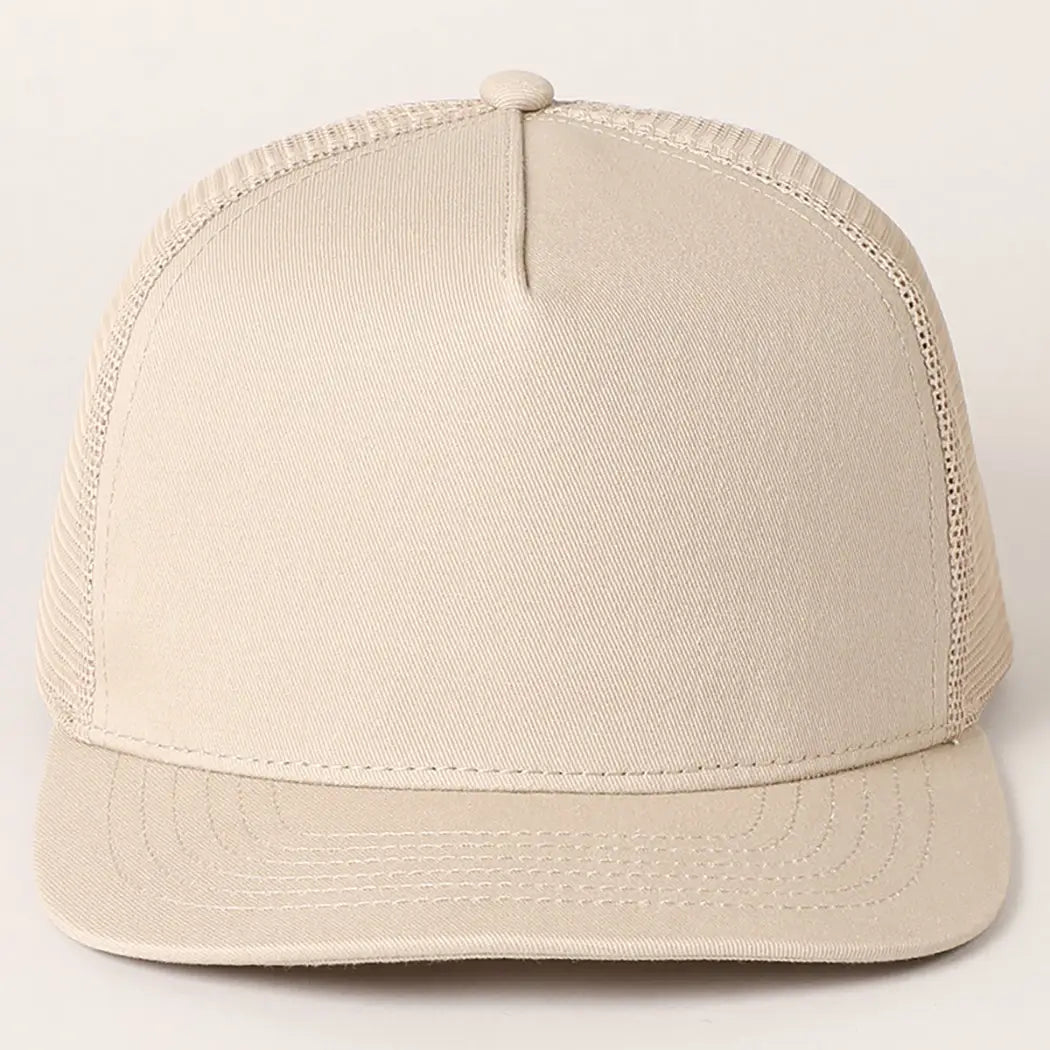 Solid Color Cotton Trucker Hat