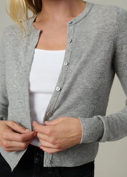 The Dani Cashmere Cardigan, Heather Grey