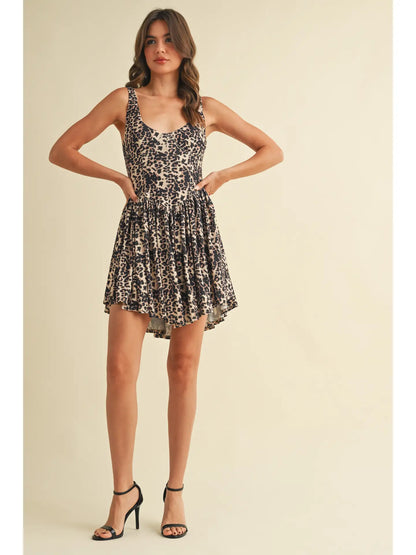 Leopard Bustier Mini Dress