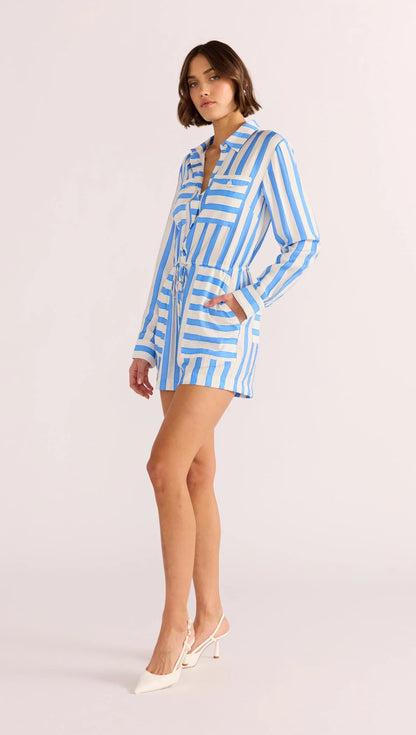 Nimue Stripe Playsuit, Blue