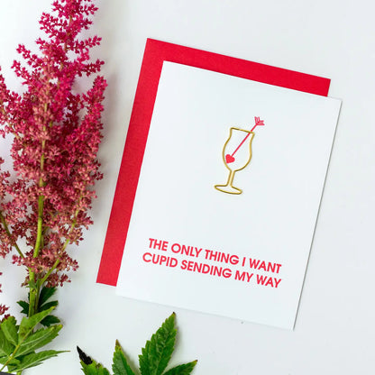 Cupid Paper Cip Sending My Way Card