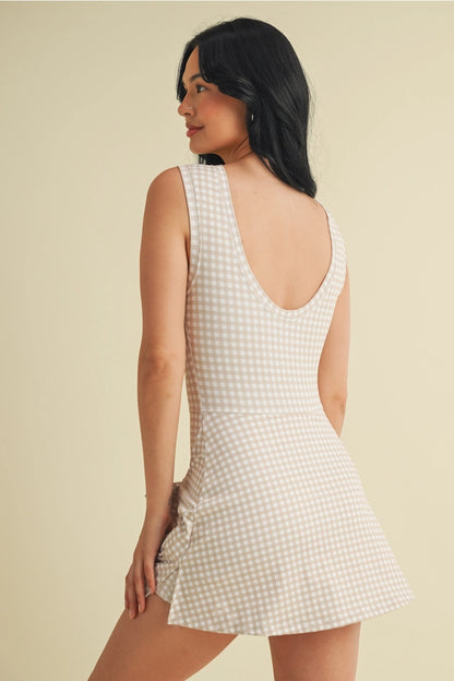 Gingham Wrap Tie Dress