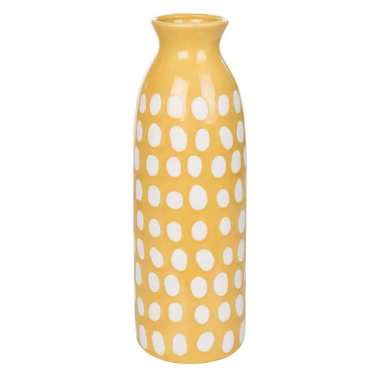 Large Ceramic Vase with White Dots