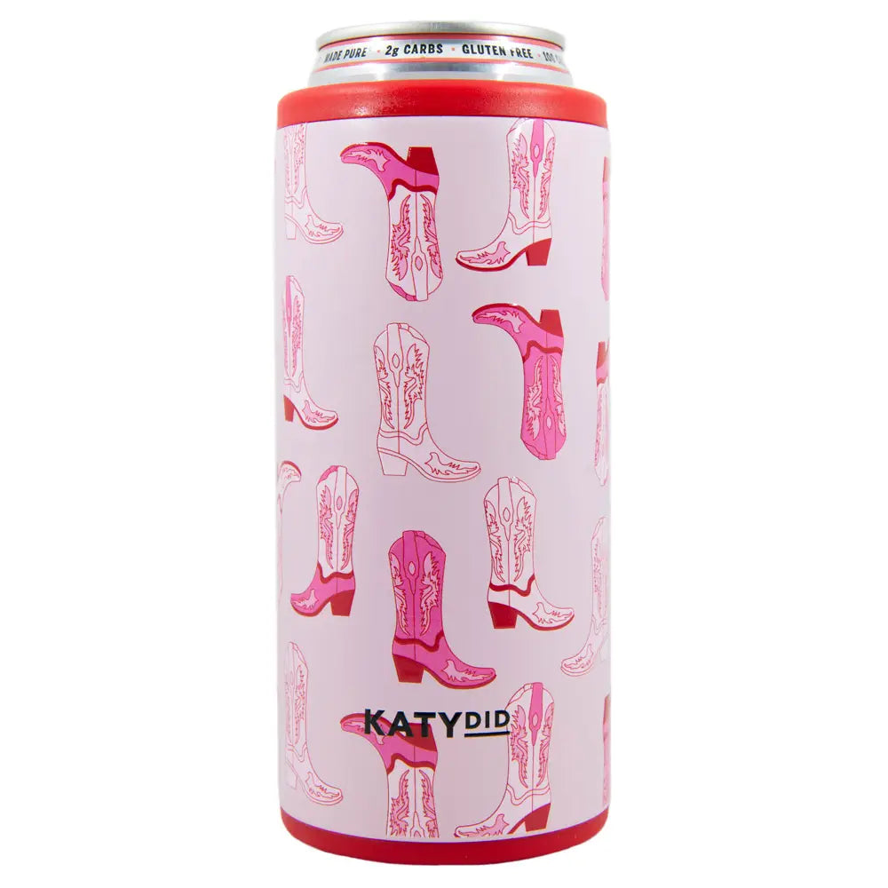 Light Pink Western Boots Can Cooler