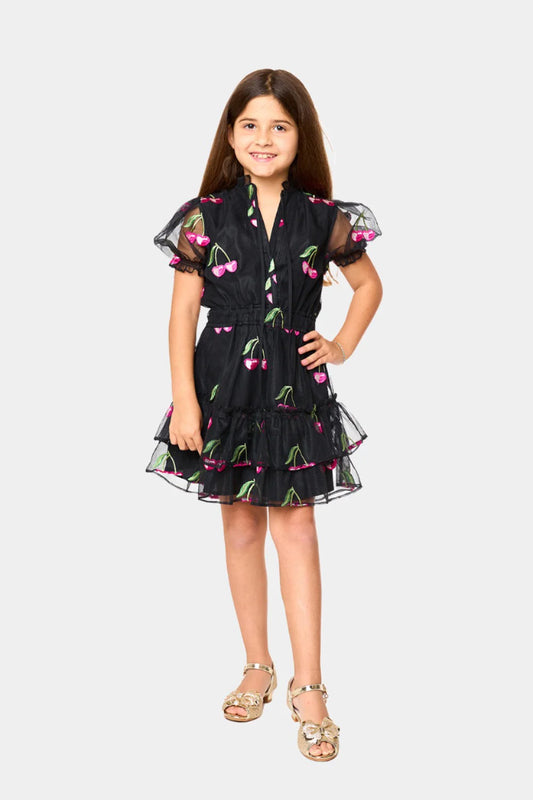 Mini Clementine Girl's Dress - Wild Cherries