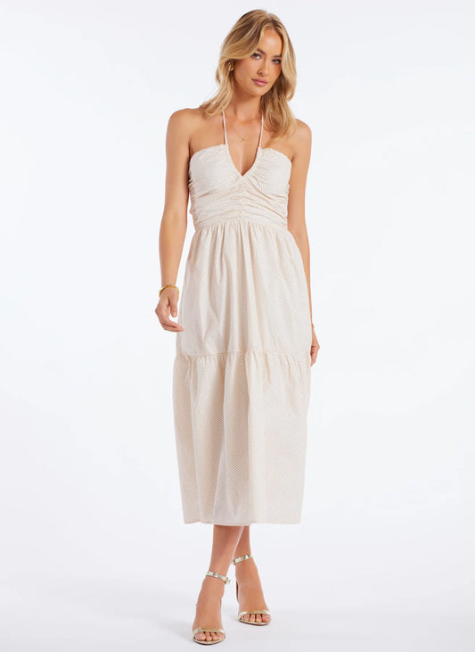 Aeries Halter Dress - Micro Polkadot