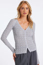 Bijou Pointelle Cardigan, Monochrome
