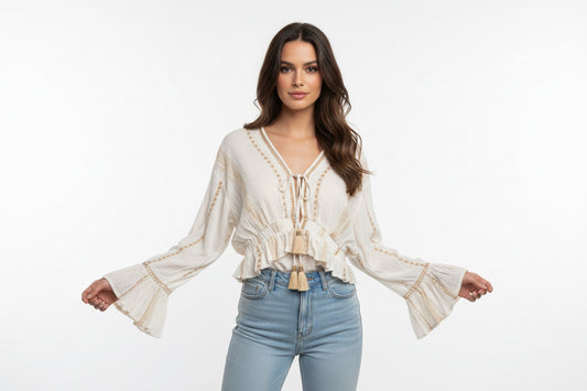 Boho Tie Blouse
