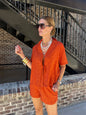 Front Tie Open back & Shorts Set Desert Clay
