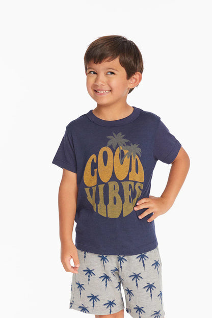 Boy's Lightning Palms Shorts, heather gray
