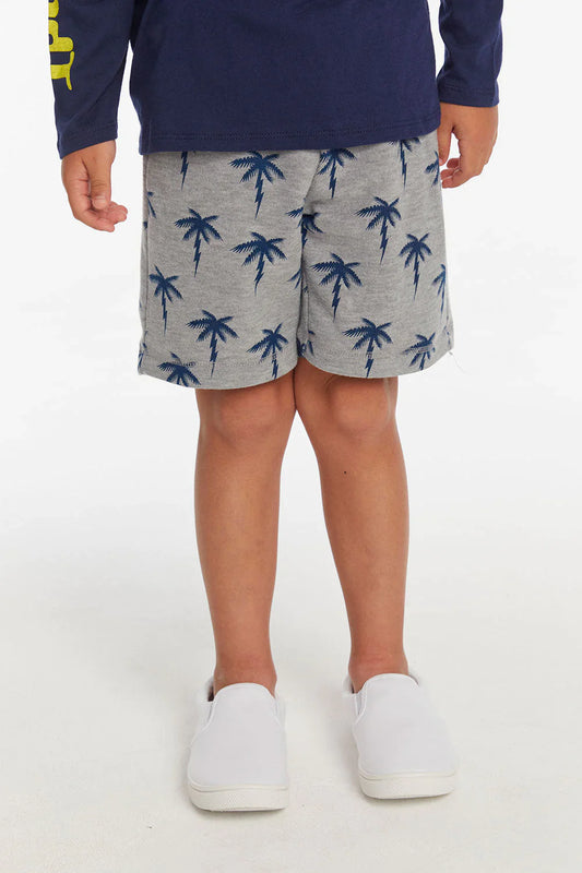Boy's Lightning Palms Shorts, heather gray