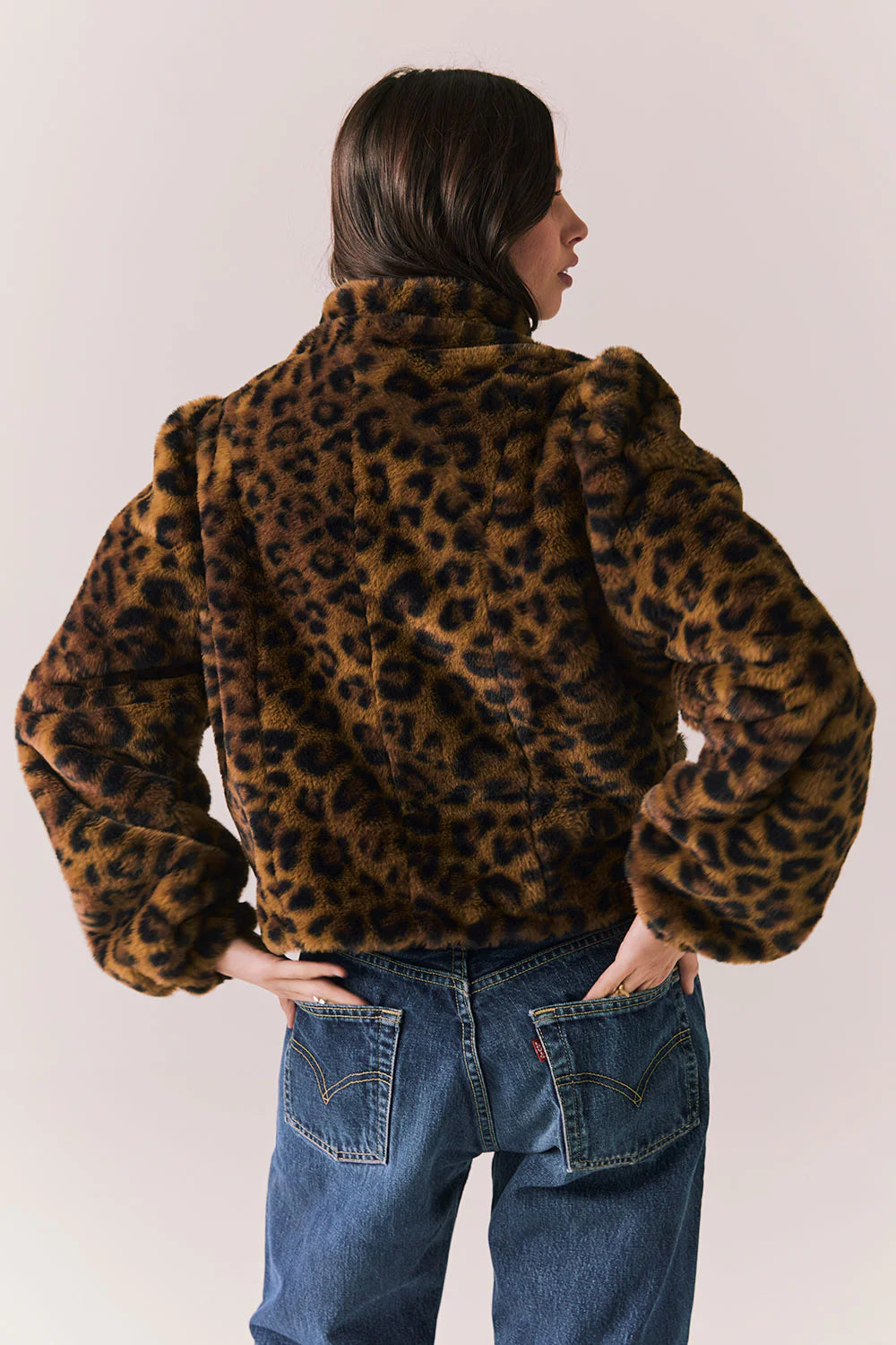 Leopard Puff Sleeve Jacket