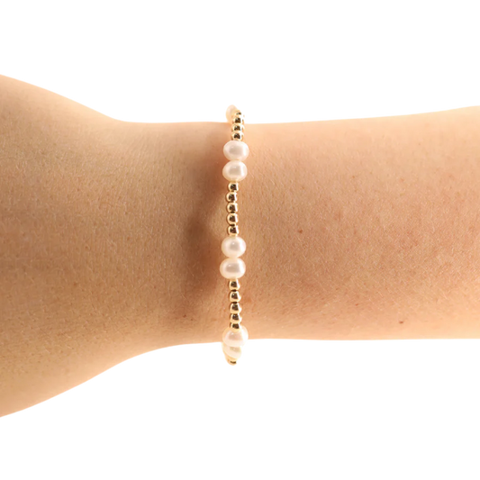 Coastal Double Pearl Bracelet - Silver