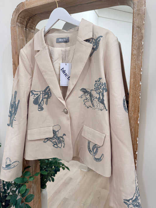 Western Embroidered Blazer