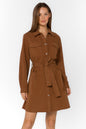 Deena Long Sleeve Brown Mini Dress