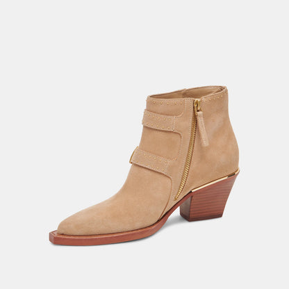 Ronnie Booties, Camel Suede