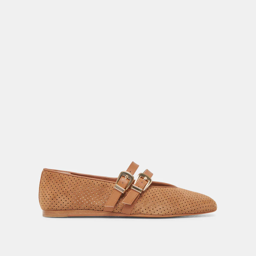 Baylee Grommet Ballet Flat - Pecan Suede