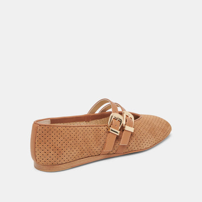 Baylee Grommet Ballet Flat - Pecan Suede