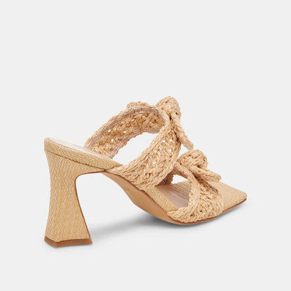 Niyah Light Natural Rafia Bow Heels