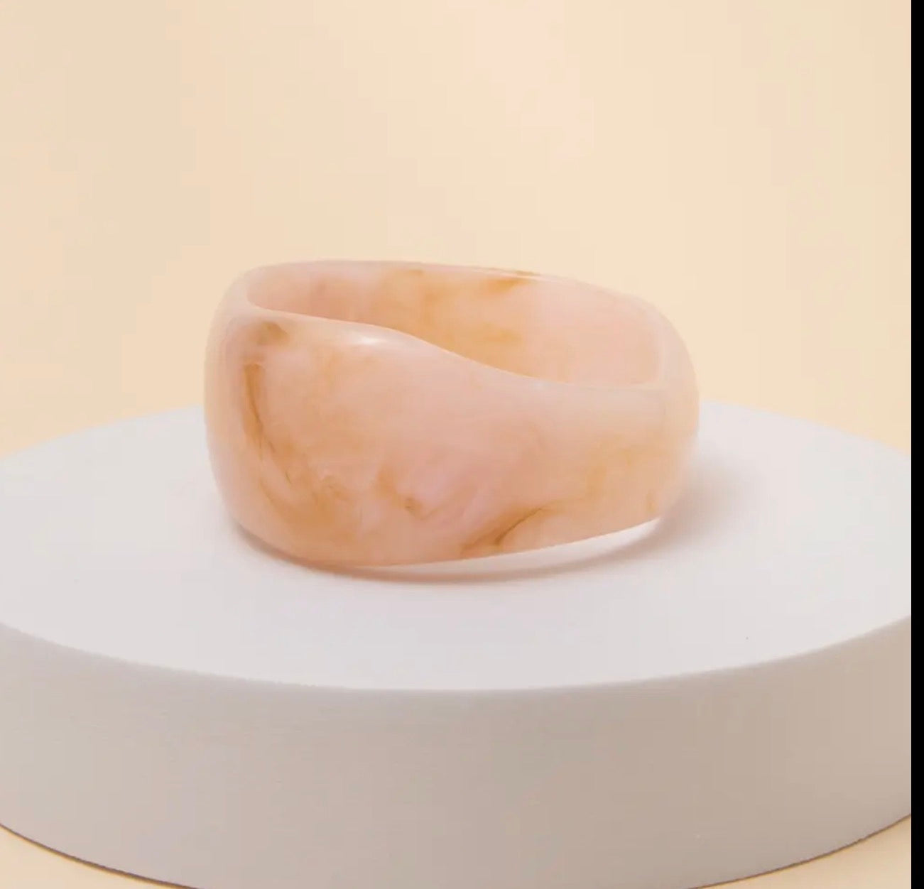 Acetate Resin Bangle -Beige