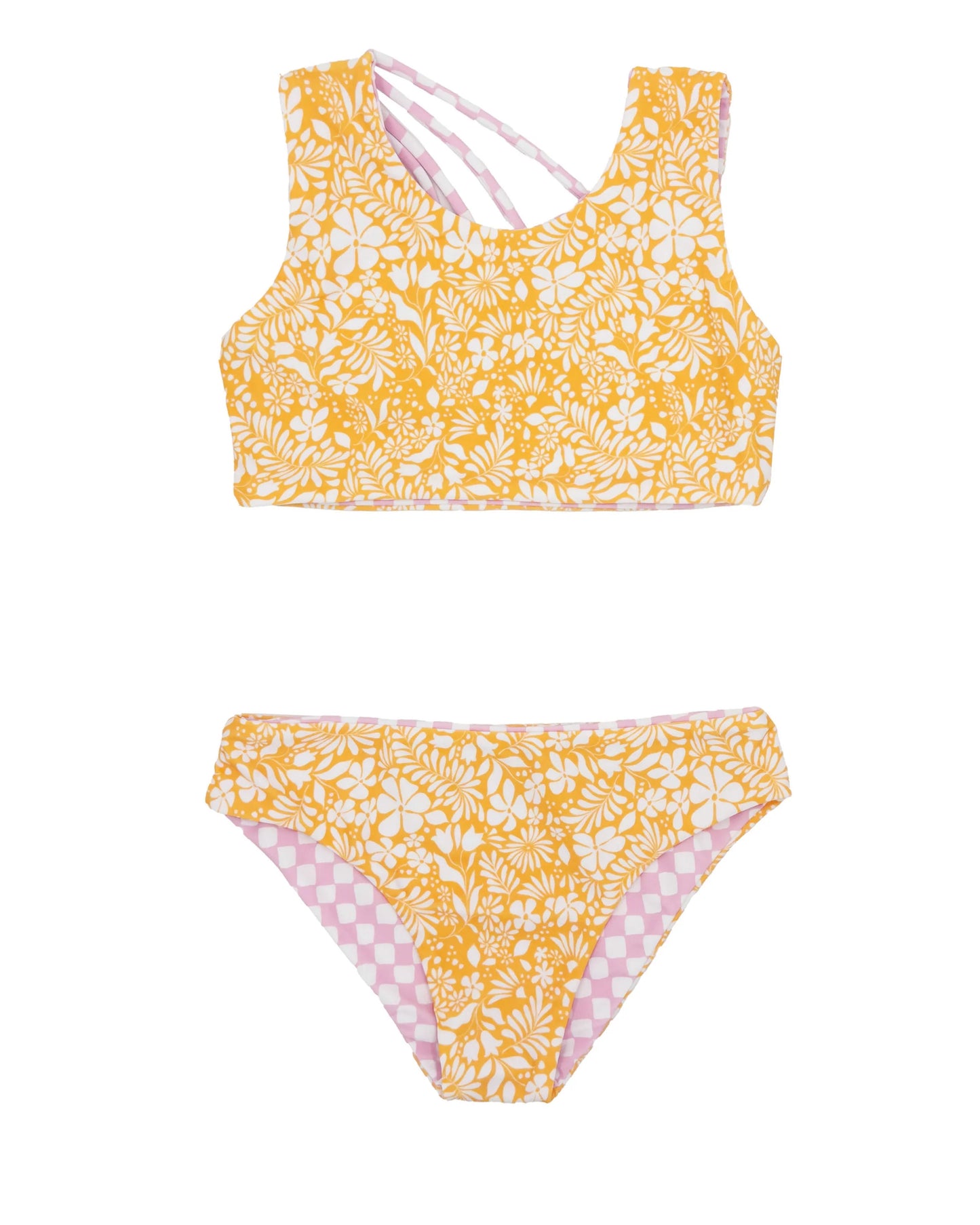 Summer Sun Reversible Girl's Bikini - Golden Sun